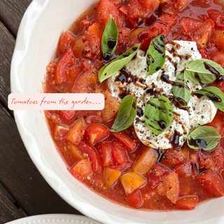 Slow-Roasted Garden Tomatoes with Burrata & Herbs