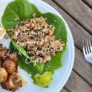Utterly delicious Coconut Caramel Chicken Lettuce Cups