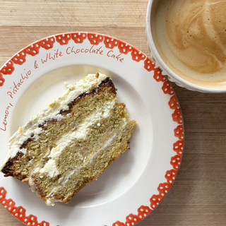 Lemon, Pistachio & White Chocolate Cake