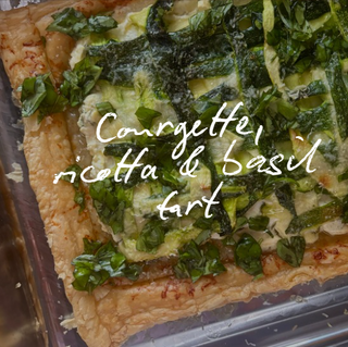 Courgette, ricotta & basil tart