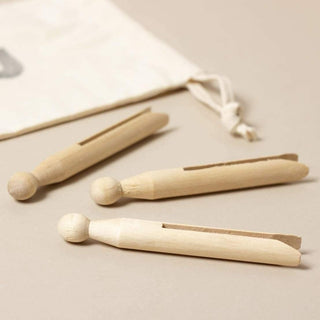 12 Wooden Clothes Pegs - Norfolk Natural Living